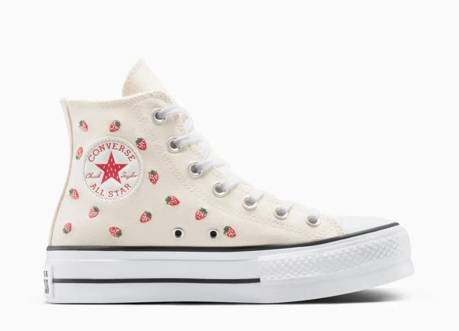 Converse Chuck Taylor All Star Lift Platform Embroidered Strawberries